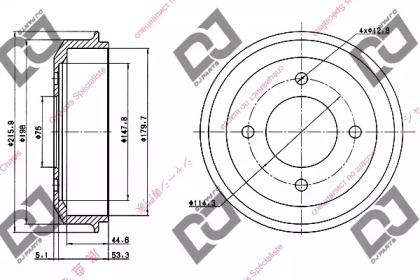 Тормозный барабан DJ PARTS BR1021